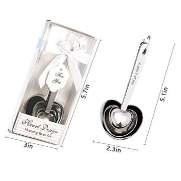 12 Packs Heart Shaped Measuring Spoon Set for Wedding Birthday Party Bridal Shower Gifts, Baby Shower Decorations Souvenirs for Guests with Individual Gift Package