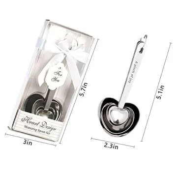 12 Packs Heart Shaped Measuring Spoon Set for Wedding Birthday Party Bridal Shower Gifts, Baby Shower Decorations Souvenirs for Guests with Individual Gift Package