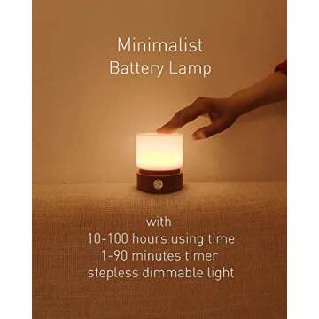 Smilodon Timer Night Light,Dimmable LED Bedside Lamp,Night Light Kids and Baby Nursery,Woodgrain,Sle...