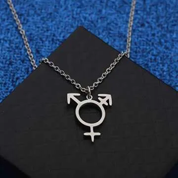 WUSUANED Transgender Symbol Necklace for Pride Events