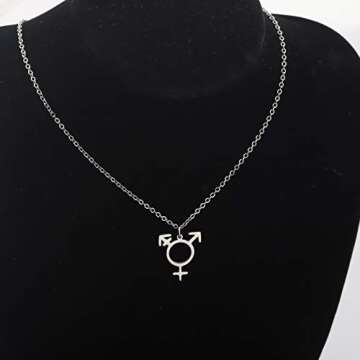 WUSUANED Transgender Symbol Necklace Transgender Pride Jewelry Male and Female Symbol Necklace Gift For Transgender (transgender N)