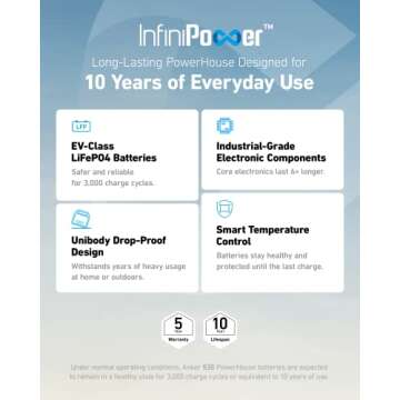 Anker 535 Portable Power Station, 512Wh Solar Generator (Solar Panel Optional) with LiFePO4 Battery ...