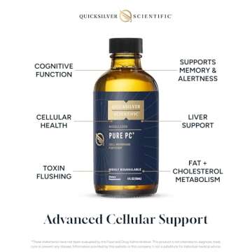 Quicksilver Scientific Micellized Pure PC - Phosphatidylcholine Liquid Supplement to Support Cellular & Liver Health - Superior Liposomal Absorption - Non-GMO Supportive Brain Supplement (4oz / 120ml)