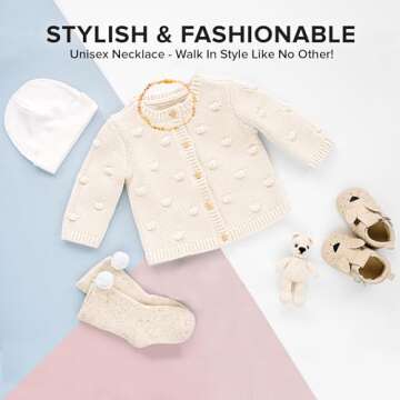 Baltic Proud Amber Necklace (Unisex Honey Rose Polished 12.5 Inches) - Certified Premium Quality Raw Baltic Sea Amber