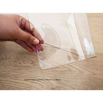 Kevmiya Rectangle Desk Pad, PVC Material, 39.4X19.7X0.06in(100X50cm), Clear