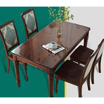 Kevmiya Rectangle Desk Pad, PVC Material, 39.4X19.7X0.06in(100X50cm), Clear