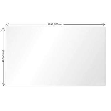 Kevmiya Rectangle Desk Pad, PVC Material, 39.4X19.7X0.06in(100X50cm), Clear