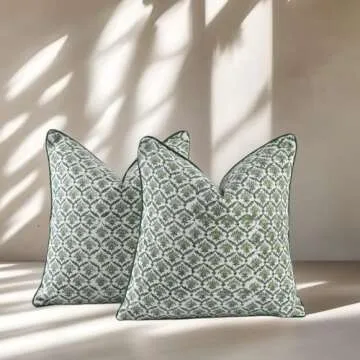 CPC Floral Throw Pillow Covers - Cotton, 20x20 Inch