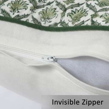 CPC Floral Throw Pillow Covers - Cotton, 20x20 Inch