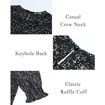 BTFBM Women Casual Summer Dresses 2024 Spring Crew Neck Ruffle Short Sleeve Floral Print Smocked Boho Flowy Maxi Dress(Floral Black White, Medium)