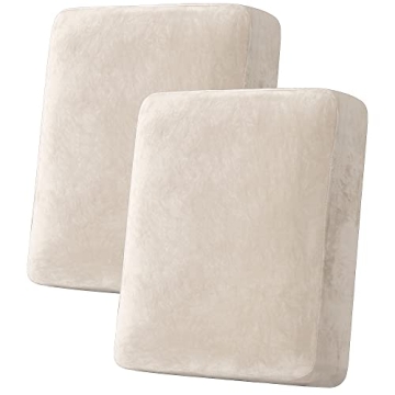 H.VERSAILTEX Velvet Stretch Couch Cushion Cover Plush Cushion Slipcover for Chair Loveseat Sofa Cush...