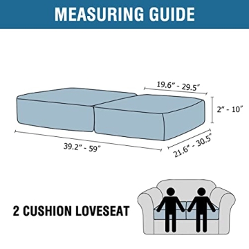 H.VERSAILTEX Velvet Stretch Couch Cushion Covers for Sofa