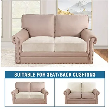 H.VERSAILTEX Velvet Stretch Couch Cushion Covers for Sofa