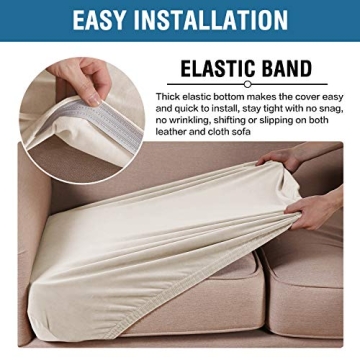 H.VERSAILTEX Velvet Stretch Couch Cushion Covers for Sofa