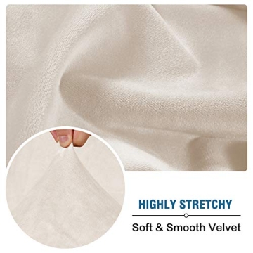 H.VERSAILTEX Velvet Stretch Couch Cushion Covers for Sofa