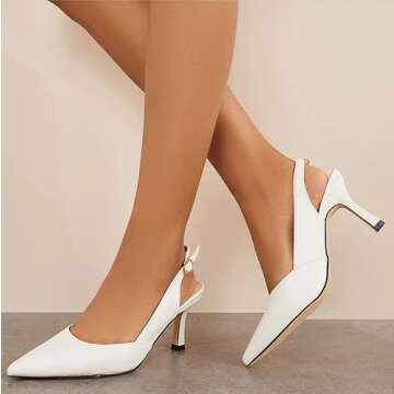 Rilista Women's Slingback Kitten Heels - Elegant & Comfortable Pumps
