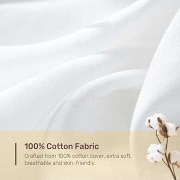 puredown White Goose Feathers Down Pillows, Hotel Bed Pillows Standard/Queen Size Set of 2, Soft Pillows for Sleeping with 100% Cotton Cover