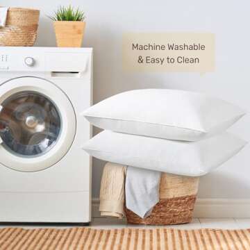 puredown White Goose Feathers Down Pillows, Hotel Bed Pillows Standard/Queen Size Set of 2, Soft Pillows for Sleeping with 100% Cotton Cover