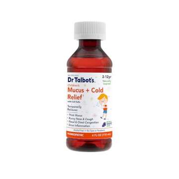 Dr. Talbot's Mucus + Cold Relief Liquid Medicine - Naturally Inspired for Kids - 4 Fl Oz