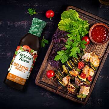 Walden Farms Balsamic Vinaigrette - Calorie-Free, Gluten-Free, Low Carb, Keto-Friendly, Vegan, Sugar-Free, Dressing with Classic Balsamic Flavor for Salads & Marinades, (12 oz Bottle x2)