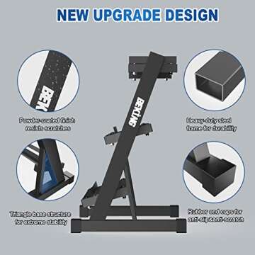 BEKING 3 Tier Dumbbell Rack for Home Gym - 1000 lbs Capacity