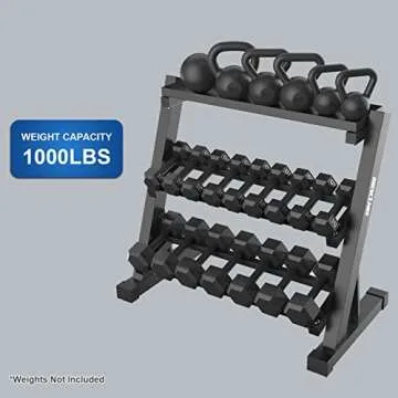 BEKING 3 Tier Dumbbell Rack for Home Gym - 1000 lbs Capacity