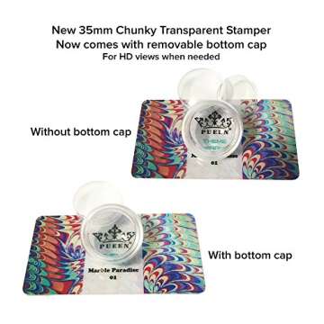 PUEEN 35mm HD Chunky Transparent Soft Stamper and Scraper Set - Nail Art - Stamping Tools - CLEAR - BH000706