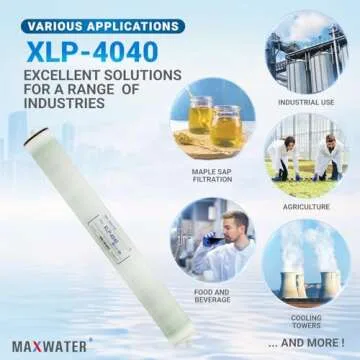 Max Water XLP-4040 Reverse Osmosis 4" x 40" RO Membrane, 2300 GPD | XLP 4040 For Water Purification Desalination Commercial, Industrial, Agricultural | Compatible With Dow Filmtec XLE-4040, HF4-4040