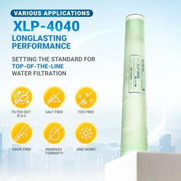Max Water XLP-4040 Reverse Osmosis 4" x 40" RO Membrane, 2300 GPD | XLP 4040 For Water Purification Desalination Commercial, Industrial, Agricultural | Compatible With Dow Filmtec XLE-4040, HF4-4040