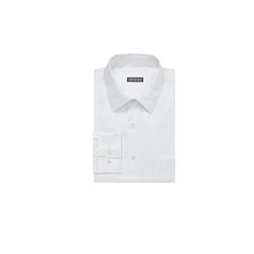Van Heusen Men's Dress Shirt Regular Fit Poplin Solid, White, 17.5" Neck 34"-35" Sleeve