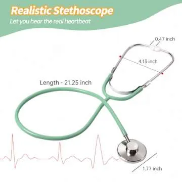 Phobby Kids Doctor Kit, 8 Pieces Kids Doctor Playset with Medical Storage Bag & Real Stethoscope, Pr...