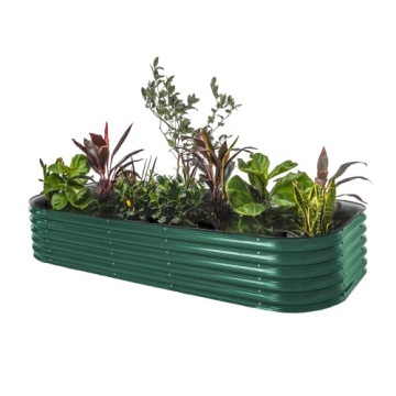Vego Garden Raised Garden Bed Kit, 17" Tall 10 in 1 Modular Raised Garden Beds Kit, Metal Planter Bo...