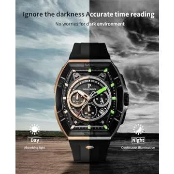 Paras Crown Men's Tonneau Waterproof Quartz Chronograph Watch
