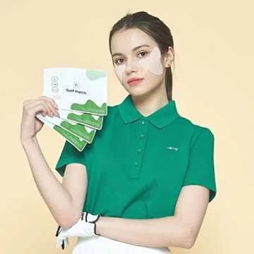 LeMouton UV Sun Protection Golf Patch Sunscreen Gel Tape, Outdoor Sunblock Sheet, Anti-Freckle, Anti-Melasma, Anti-Aging K-beauty Skincare, Mask Sheet for Golfer, UV Block Face Shield Cheeck Nose Sticker, Golf Accessories, Made in Korea, Pack of 4 [1 box]