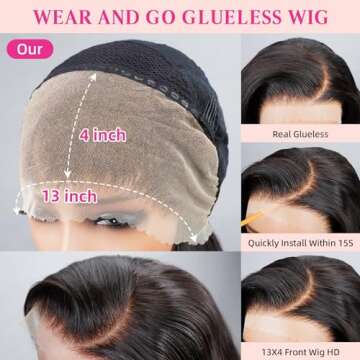NAYUMI 13X4 HD Lace Front Wigs 100% Human Hair Wear and Go Glueless Wigs Human Hair Pre Plucked Pre ...