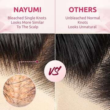 NAYUMI 13X4 HD Lace Front Wigs 100% Human Hair Wear and Go Glueless Wigs Human Hair Pre Plucked Pre Cut 230% Density Real Bleached Knots Body Wave 24 Inch