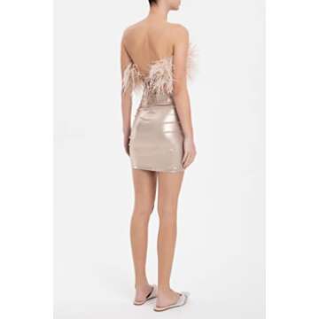 Adriana Degreas Golden Metallic Frilled Skirt for Chic Style