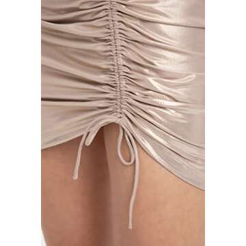 Adriana Degreas Golden Metallic Frilled Skirt for Chic Style