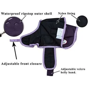 Derby Originals 1200D Winter Dog Coat Horse-Tough Ruff Pup 150g Insulation Nylon Lining 3 Layer breathable