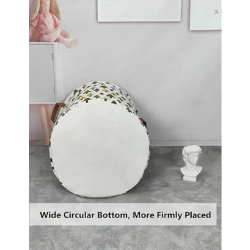 QUEENLALA Large Storage Basket,Laundry Hamper/Bathroom/Home Decor/Collapsible Round Storage Bin,Boys and Girls Hamper/Boxes/Clothing(Green forest)