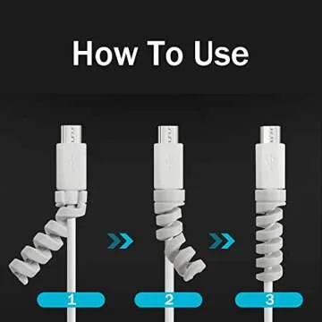 VizGiz Charging Cable Protector 12 Pack - Durable & Stylish