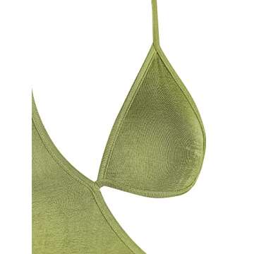 ZAFUL Women Sexy Bodycon Party Dresses Backless Spaghetti Straps Bra Cutout Jersey Halter Naughty Clubwear(Green-a, S)