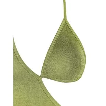 ZAFUL Women Sexy Bodycon Party Dresses Backless Spaghetti Straps Bra Cutout Jersey Halter Naughty Clubwear(Green-a, S)