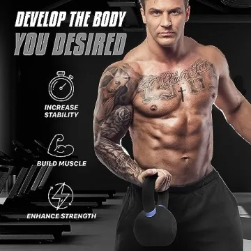 Yes4All Cast Iron Kettlebell 16 KG Powder Coated Non-Slip Handle