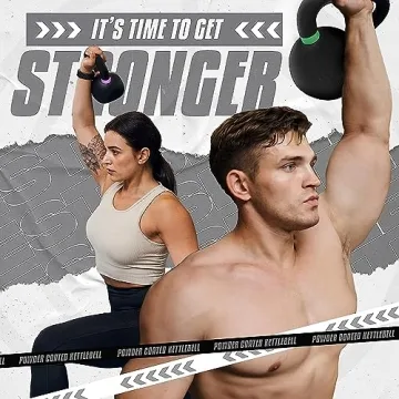 Yes4All Cast Iron Kettlebell 16 KG Powder Coated Non-Slip Handle