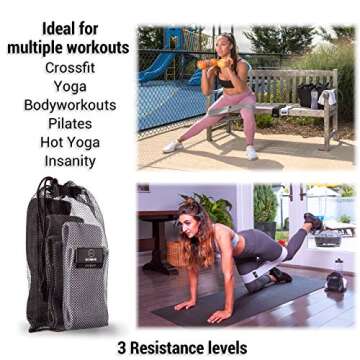 Bossanova Athletica Fabric Resistance Bands for Legs and Butt, Exercise Bands Hip Bands Booty Bands for Women Workout Bands Sports Fitness Stretch - Anti Slip Non-Rolling Thick Resistance Bands