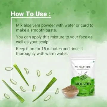 100% Organic Aloe Vera Powder USDA Certified by mi Nature - 8 OZ / 227 g / 1/2 lb | Aloe Barbadensis | Vegan | Non GMO