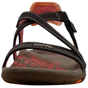 Merrell Women's Sandspur Rose Leather Sandal, Cocoa/Coral, 9