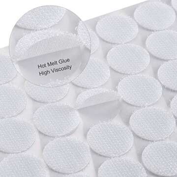 Self Adhesive Dots, 1000Pcs(500 Pair Set) 0.39 Inch / 10mm Diameter Hook and Loop Dots Tape, 10mm Nylon Sticky Back dots, Suitable for Classroom, Office, Home, White