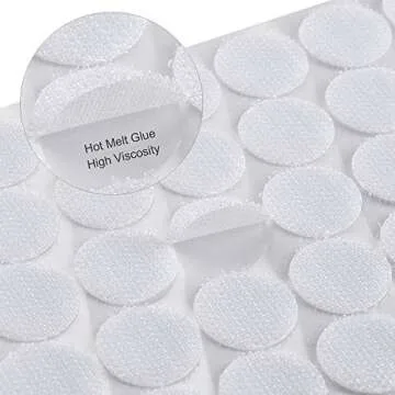 Self Adhesive Dots, 1000Pcs(500 Pair Set) 0.39 Inch / 10mm Diameter Hook and Loop Dots Tape, 10mm Nylon Sticky Back dots, Suitable for Classroom, Office, Home, White